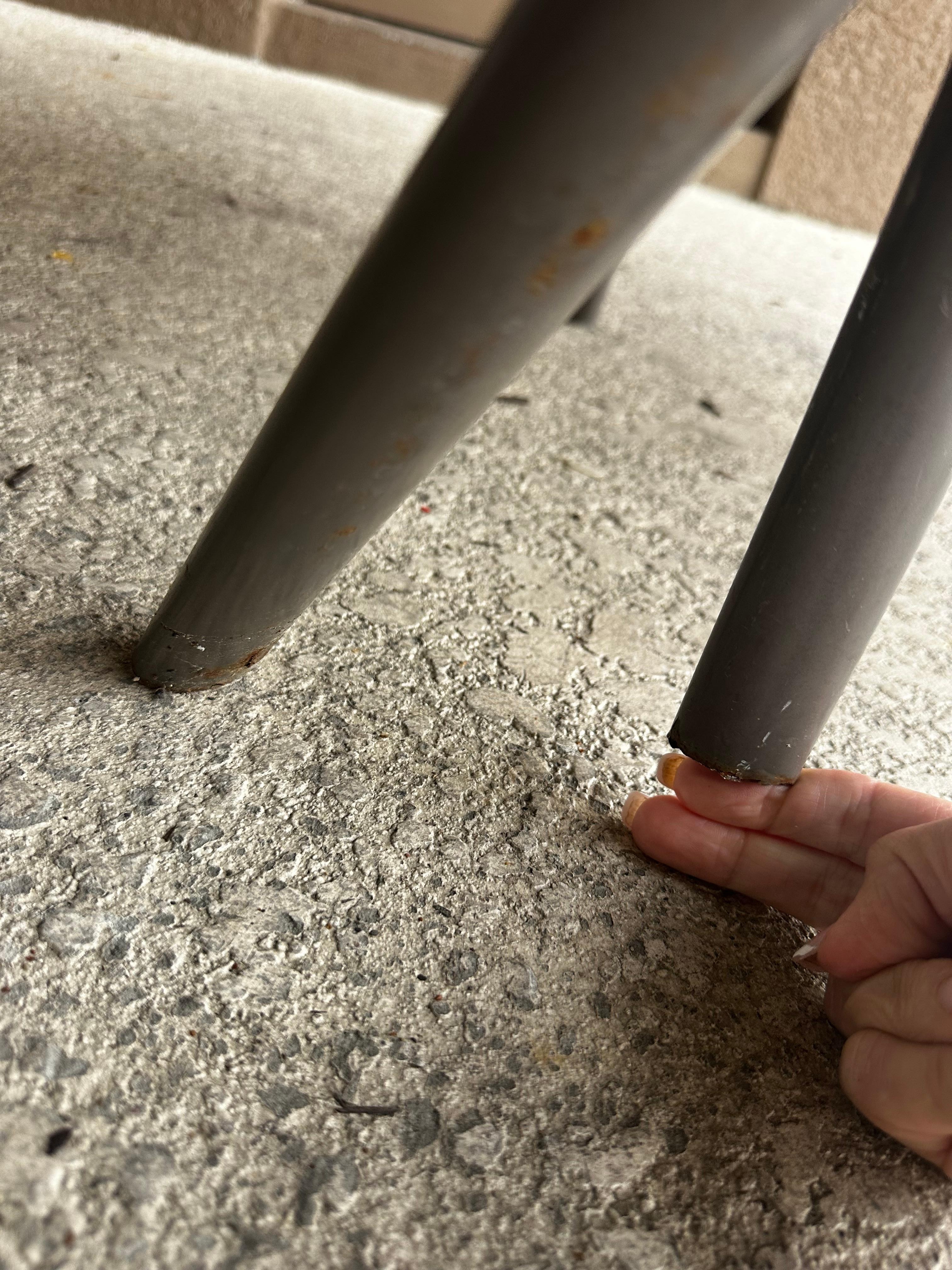 Patio chairs were unusable as the each had a leg shorter than the others!  Very old!