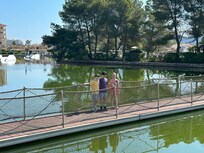 Lake near by where there is a wakeboard park