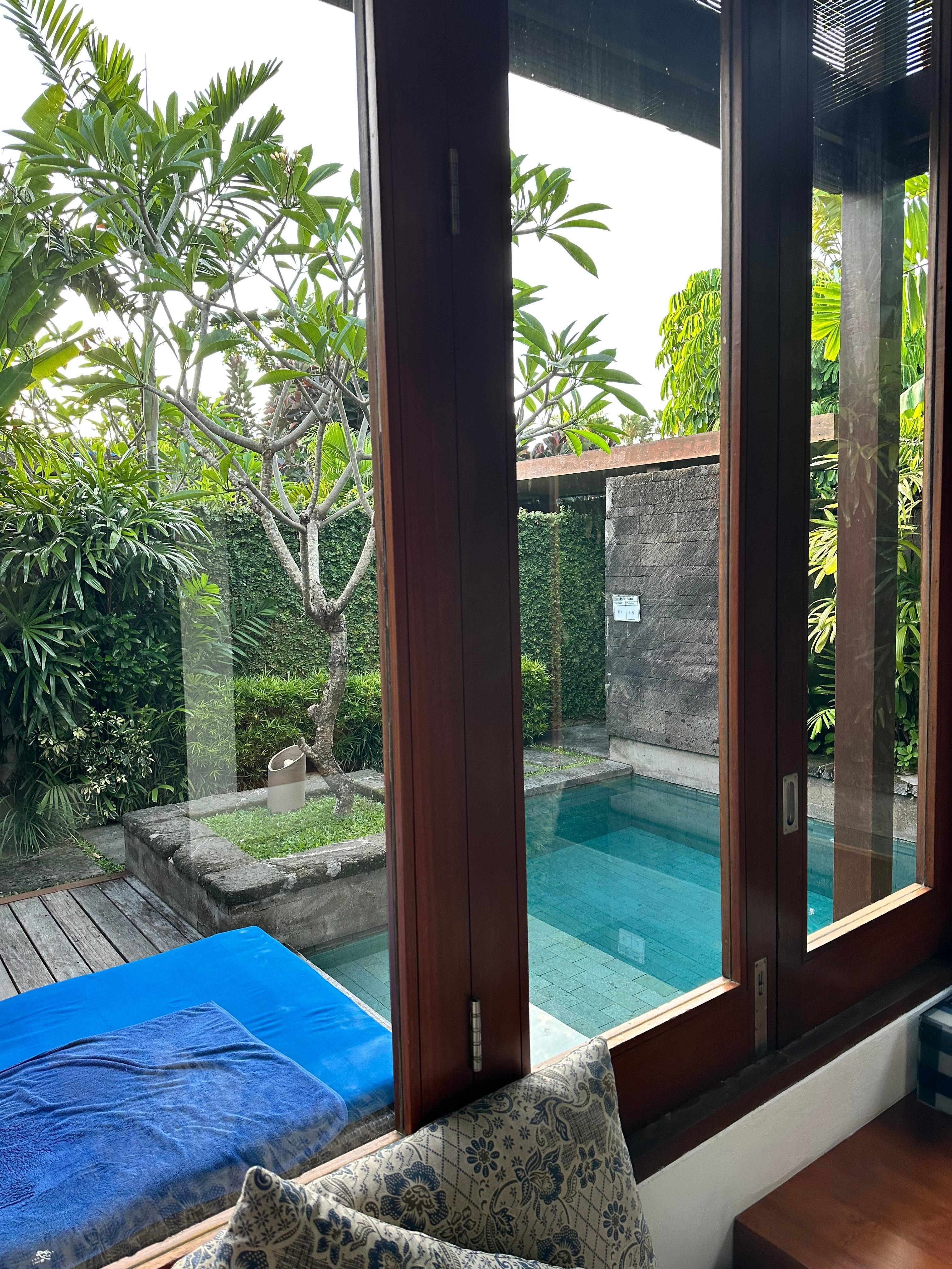 View of villa entrance from lounge