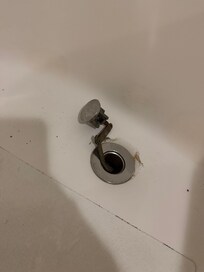 Broken tub stop
