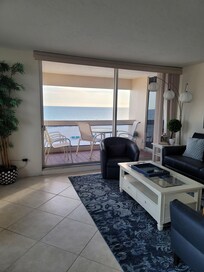 Living room with the most gorgeous view.