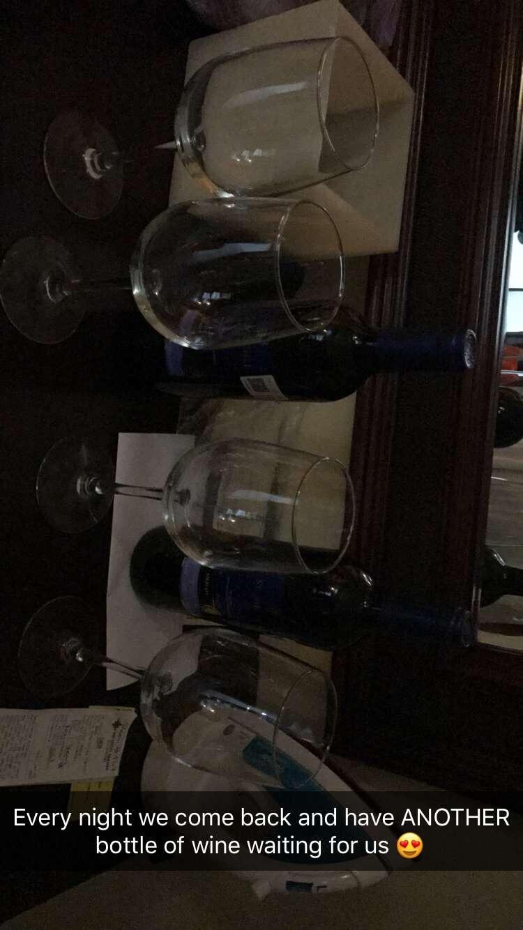 Complimentary wine for our anniversary
