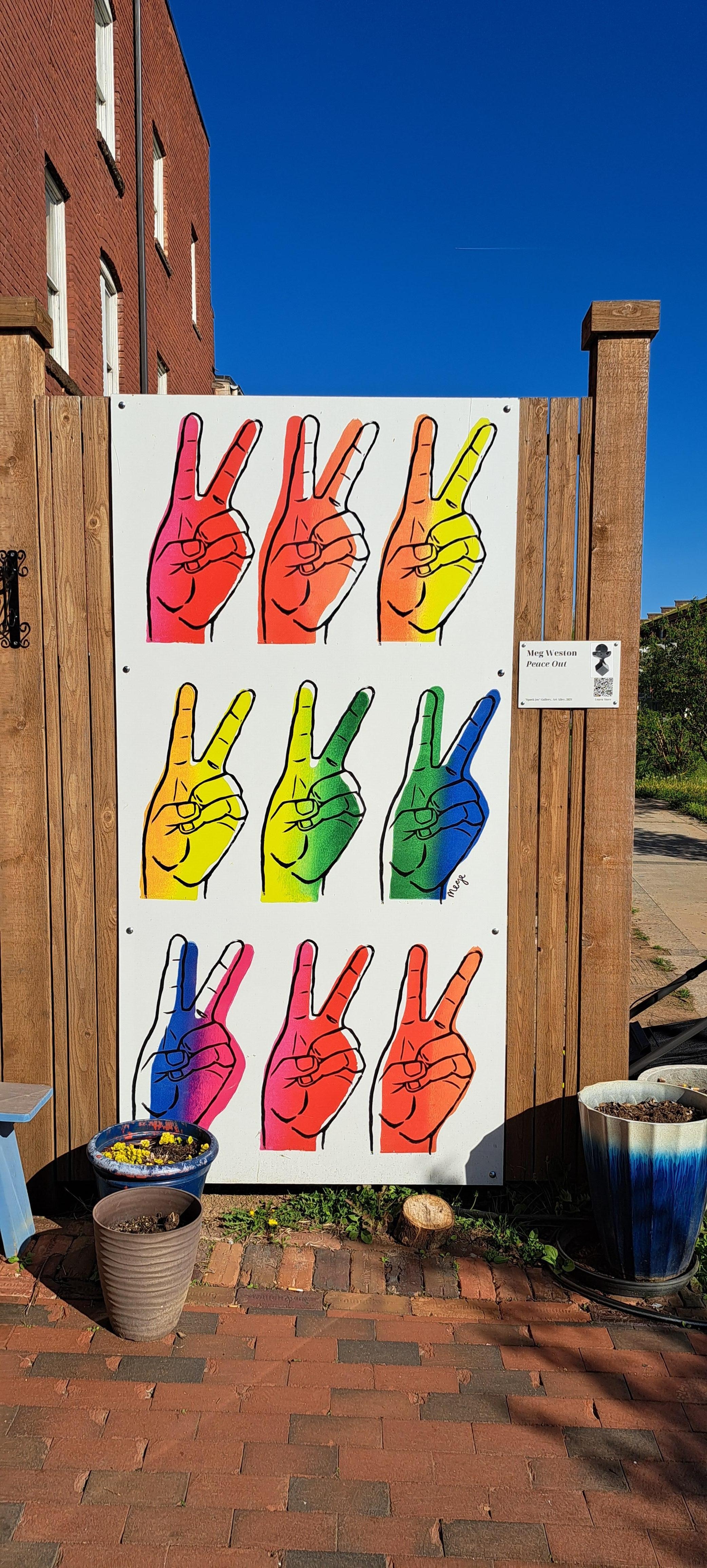 Right outside the entrance door