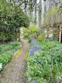 Beautiful garden and mini orchard so nice for wandering!