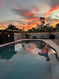 Beautiful sunset view from the backyard.