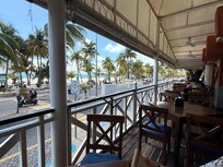 View from restaurant of beach in front