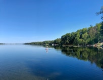 Paddle boarding off the dock!