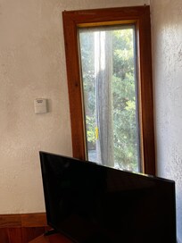 Not blind on window… facing main bed. All blinds broken in all rooms