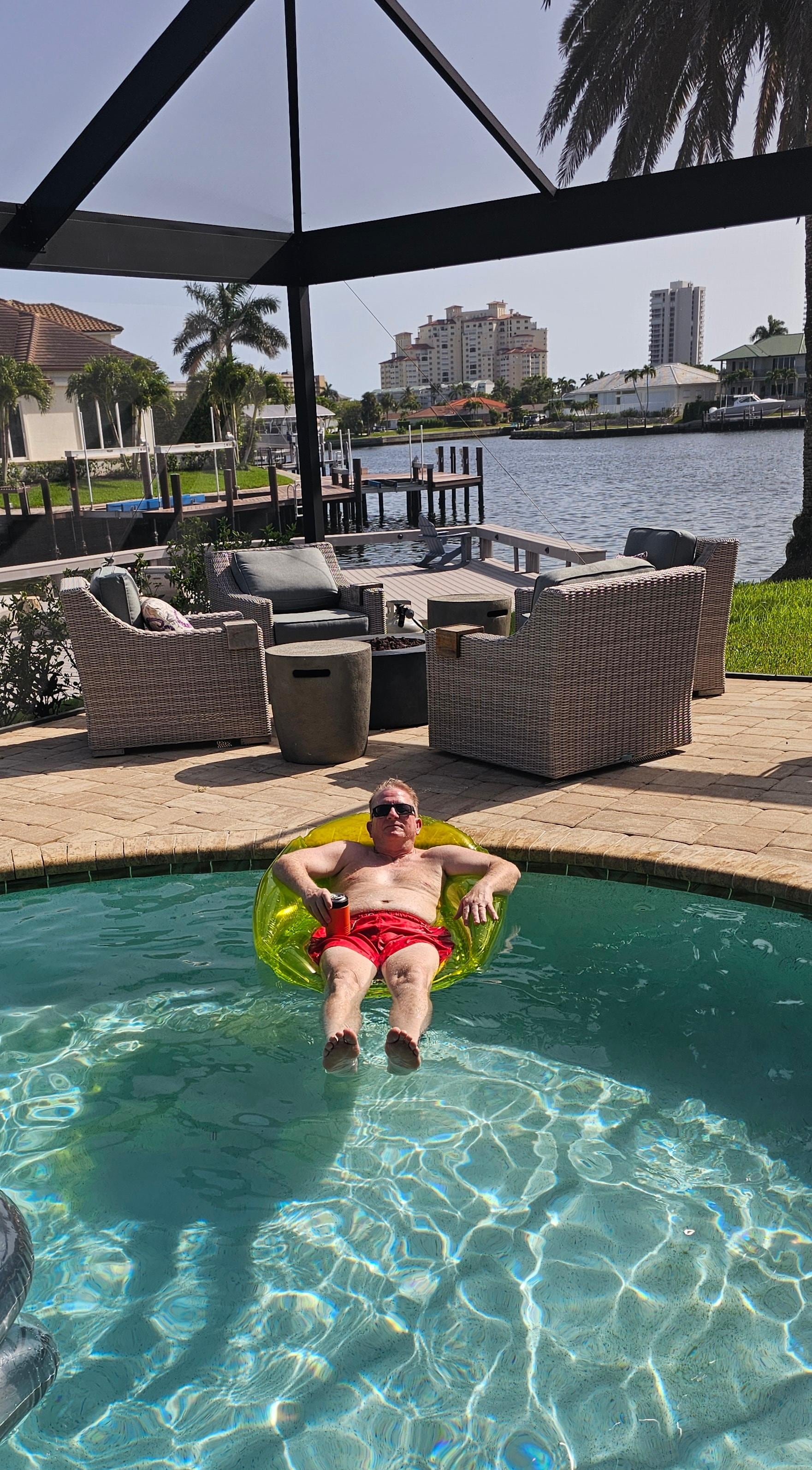 My husband relaxed in and by the pool the whole trip!