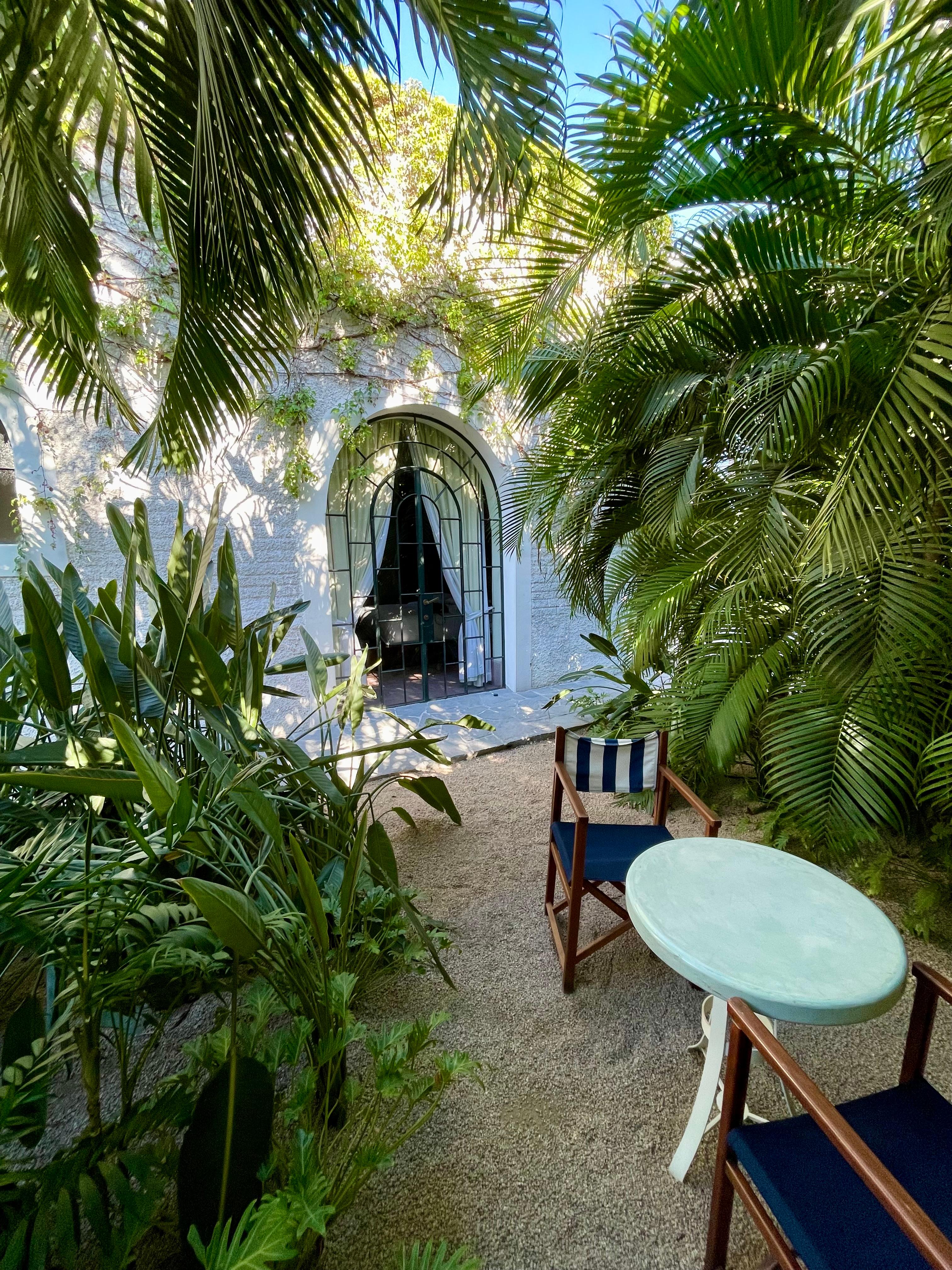 Entrance and sitting area to our garden hotel room 