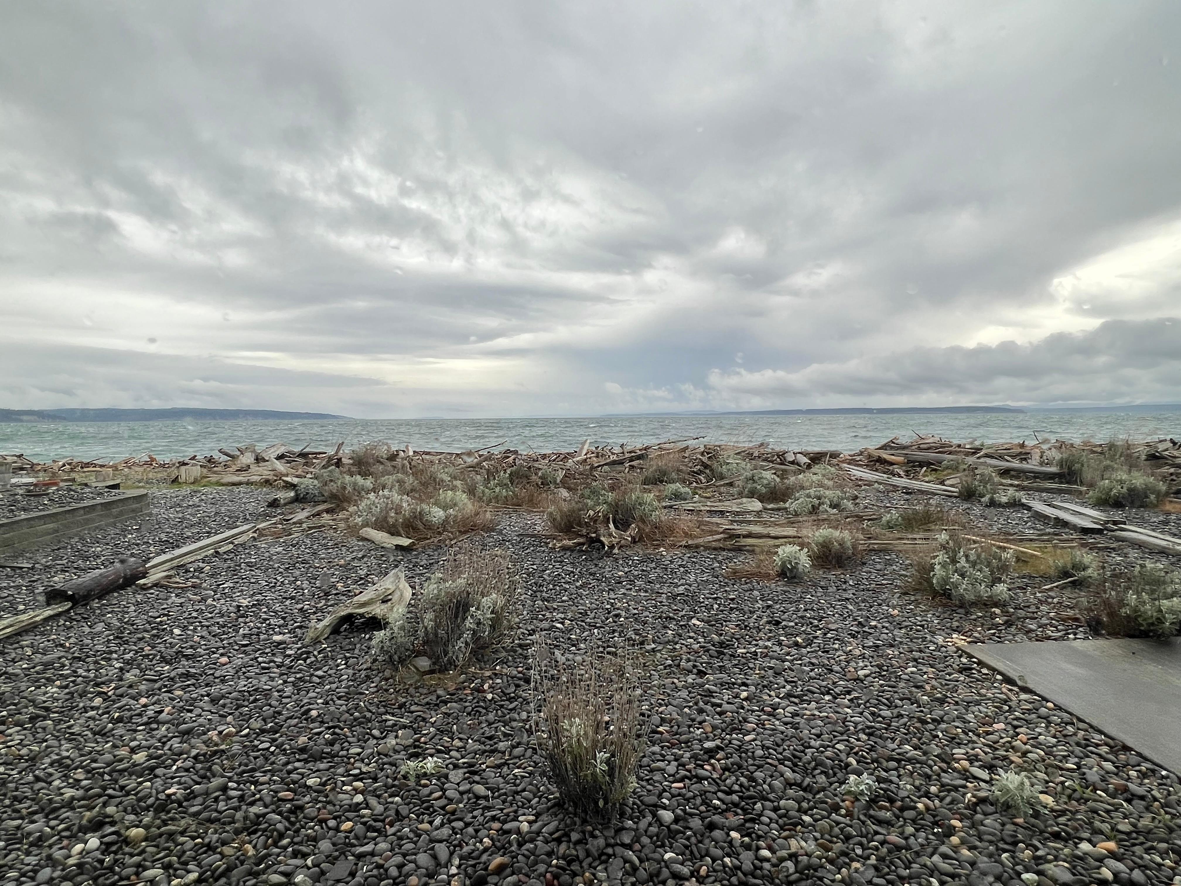 The beach during a storm