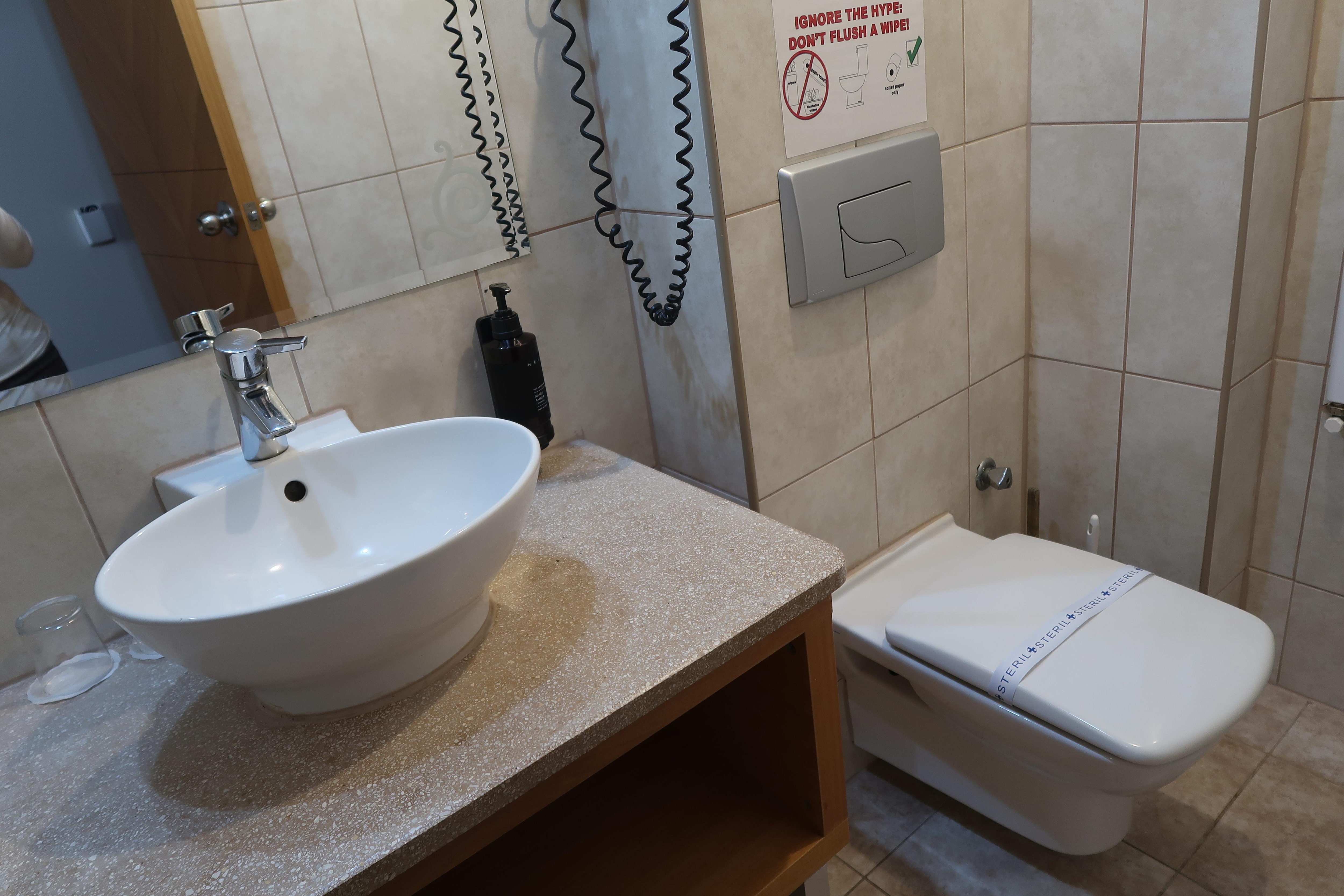 洗面ボウル、とトイレ。