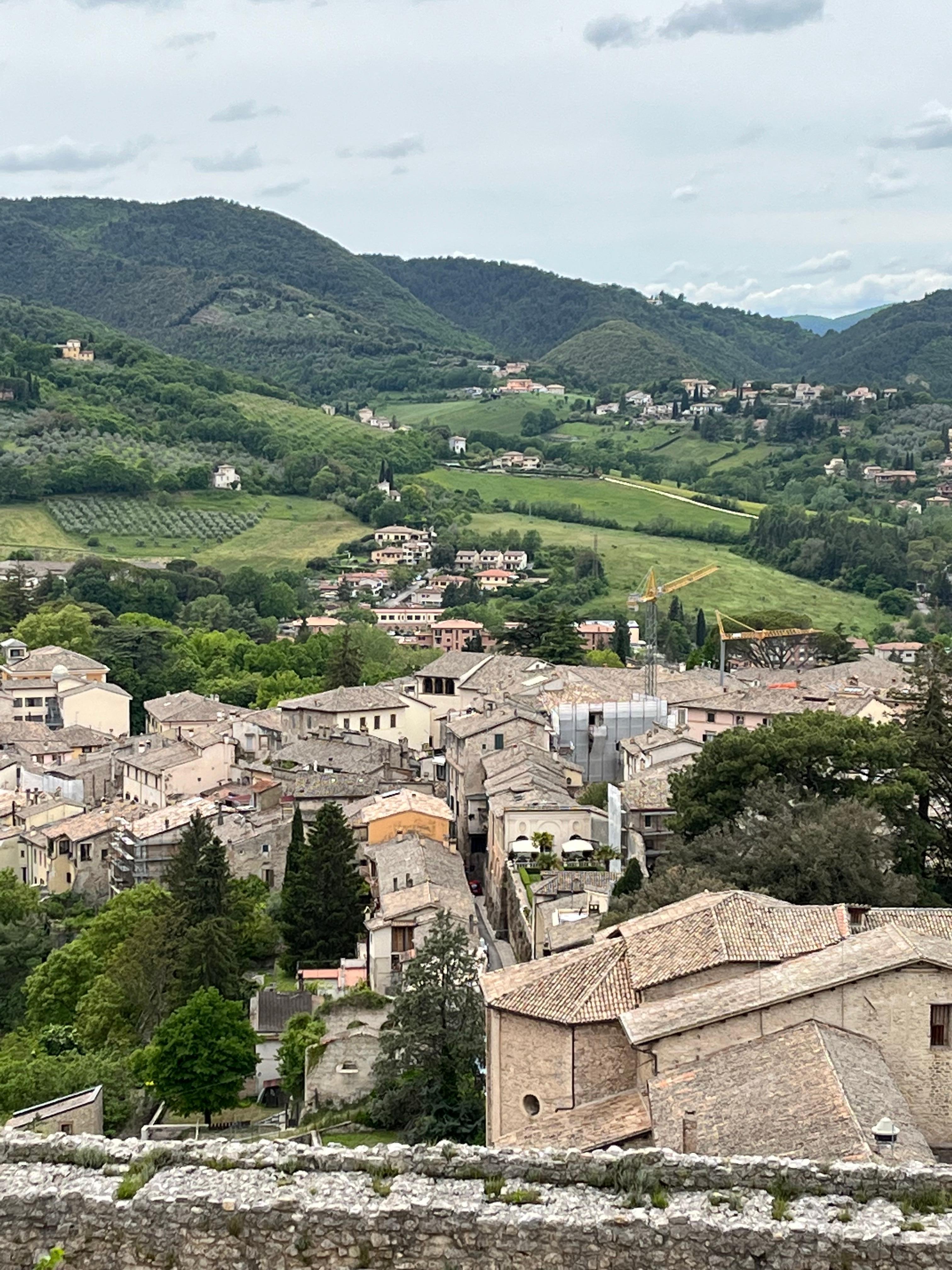 Bird’s eye view of Palazzo Leti! See the two umbrellas?