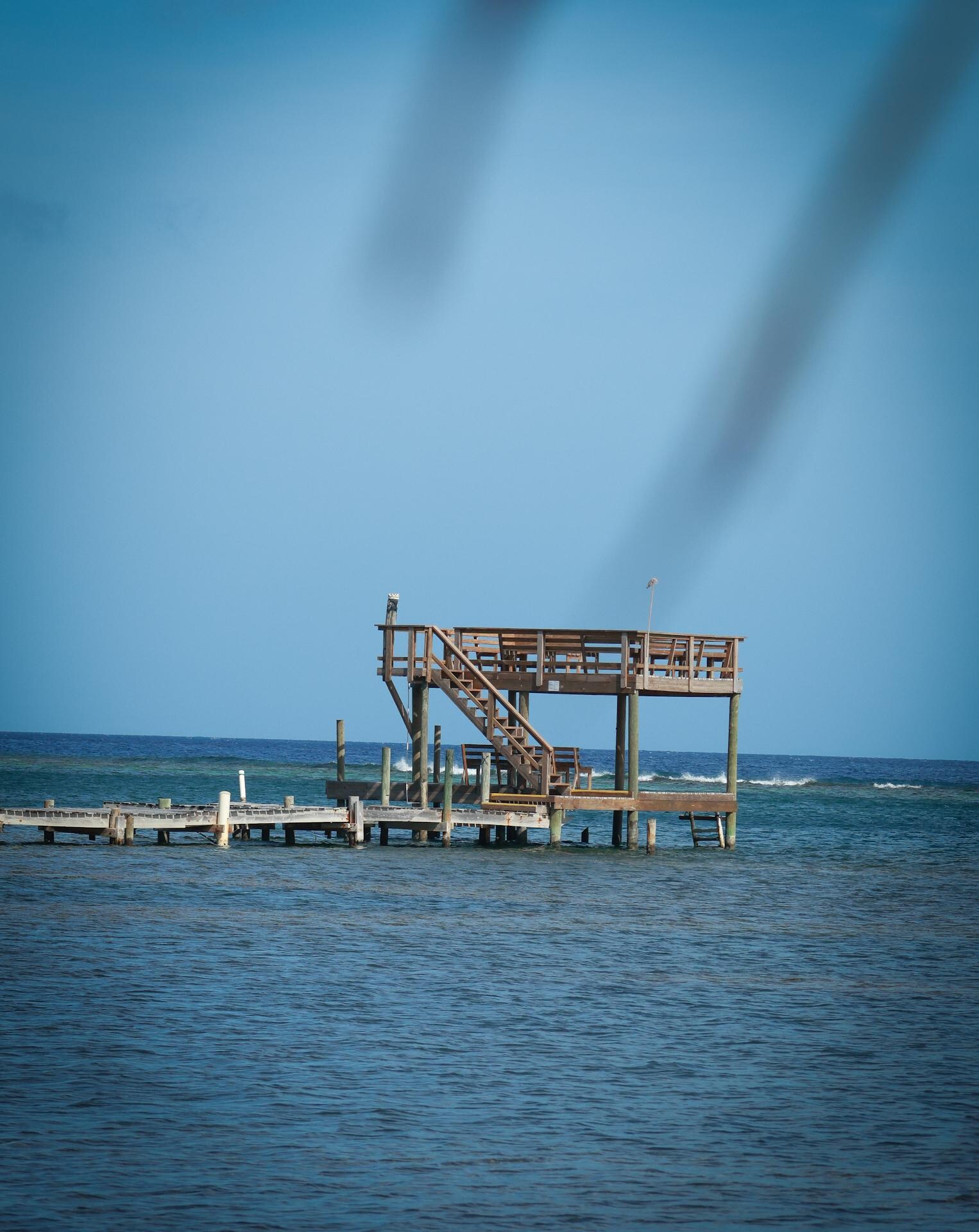 Two-level, secured, great for sun or shade and perfect access for snorkeling.