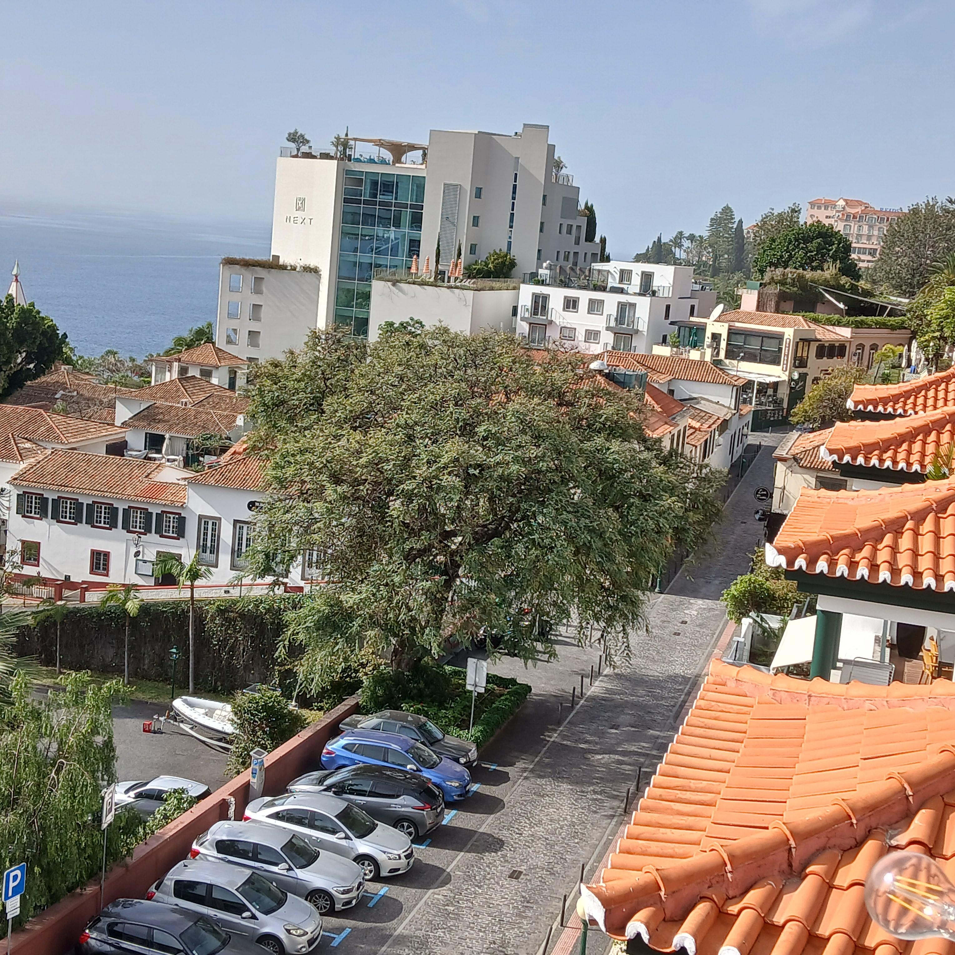 View toward ocean from rooftop 