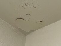 Ceiling above tub/shower