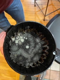 Molded coffee in coffee pot