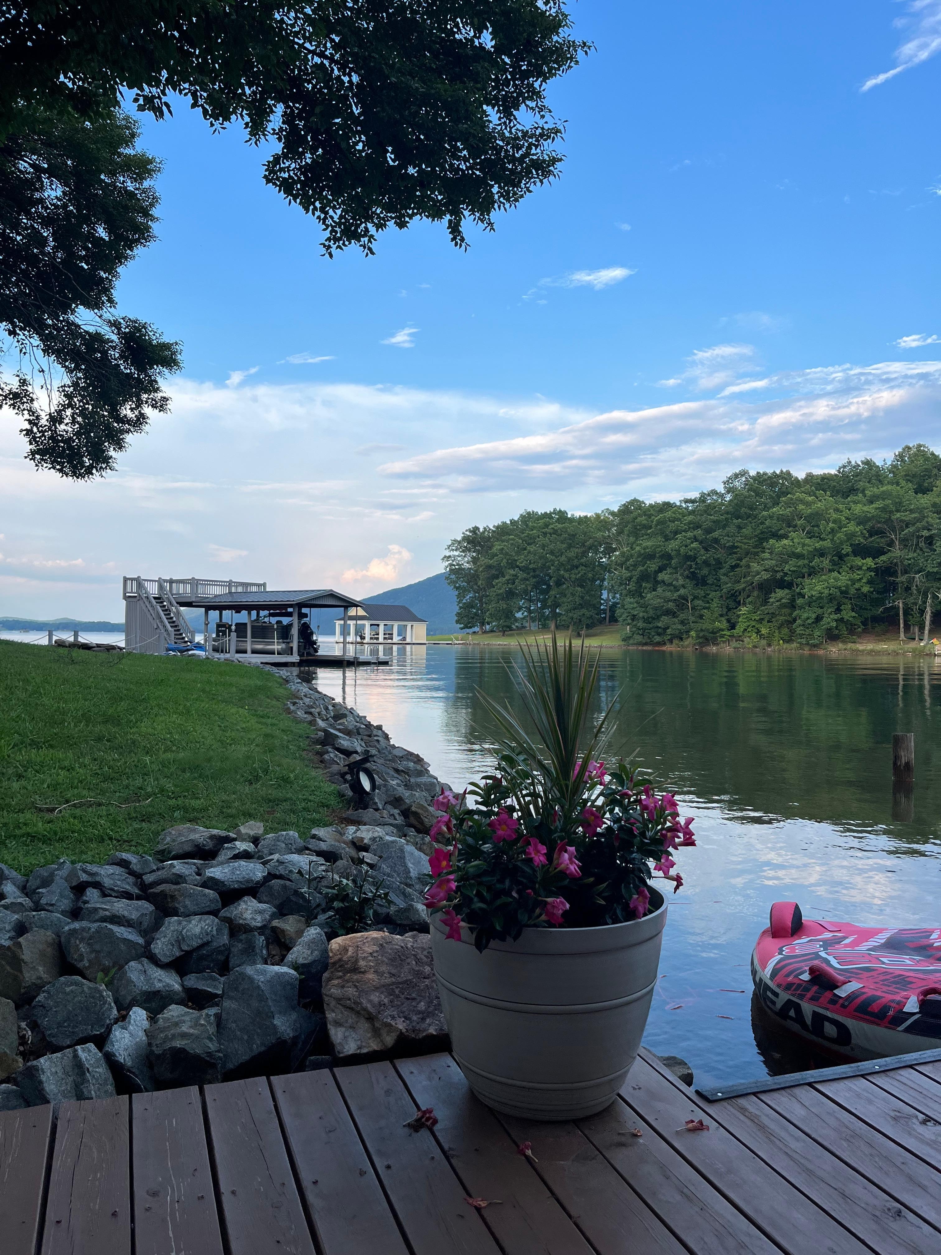 A peaceful view from the dock swing. 