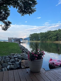 A peaceful view from the dock swing.