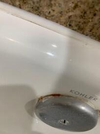 What looks like blood in the shower