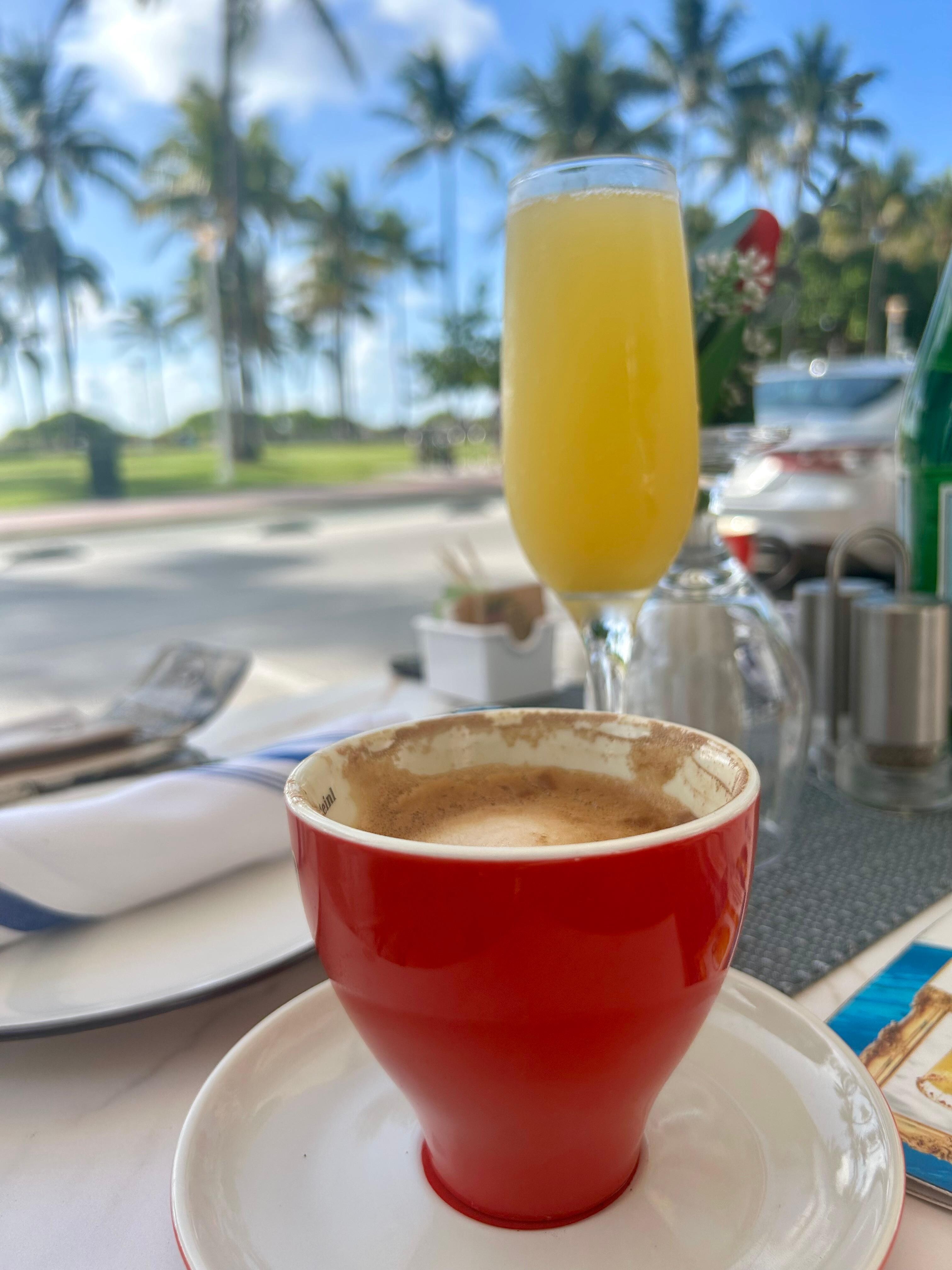 Morning drinks at one of the restaurants 