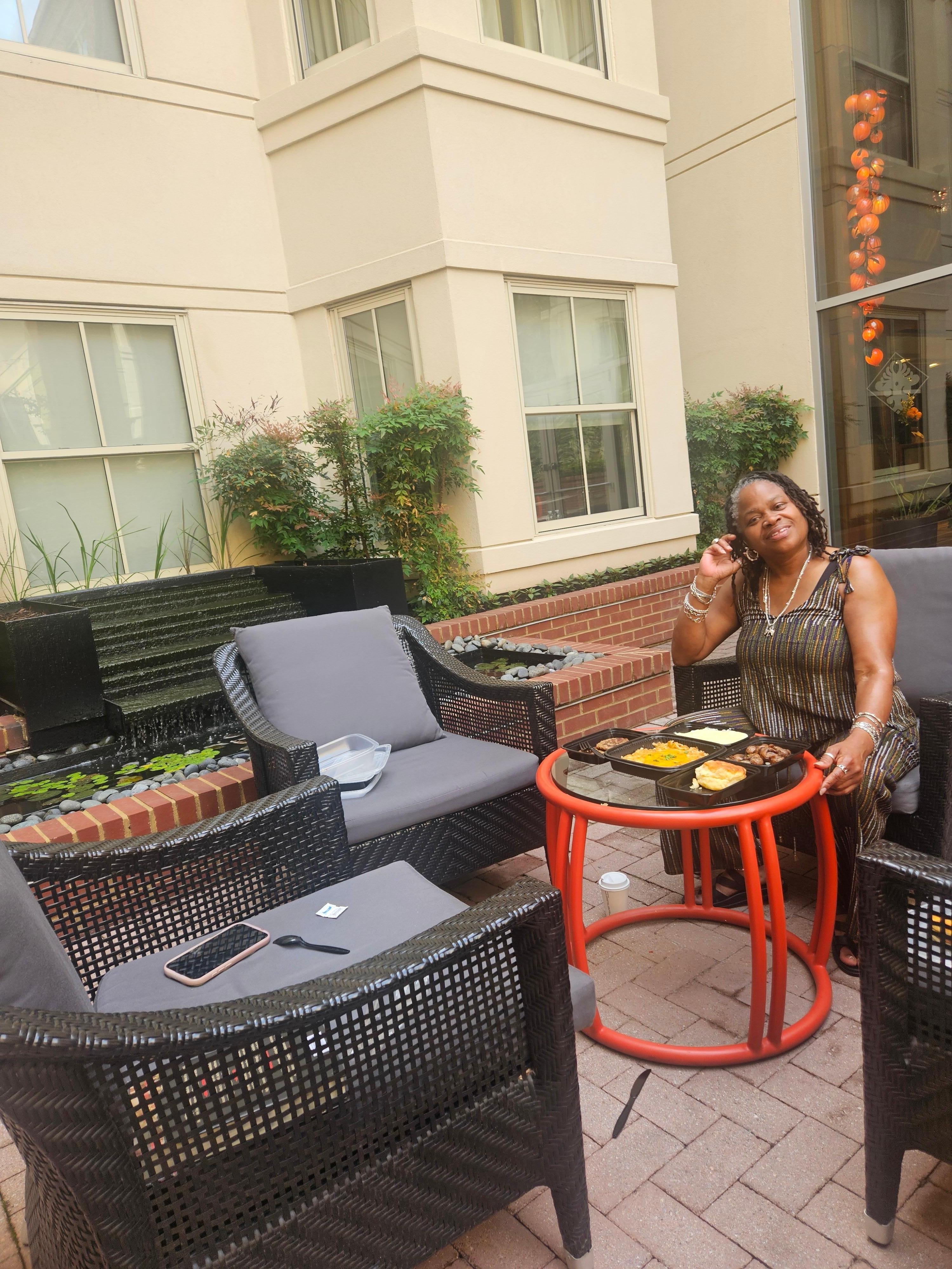 Enjoyed a meal on the courtyard. 