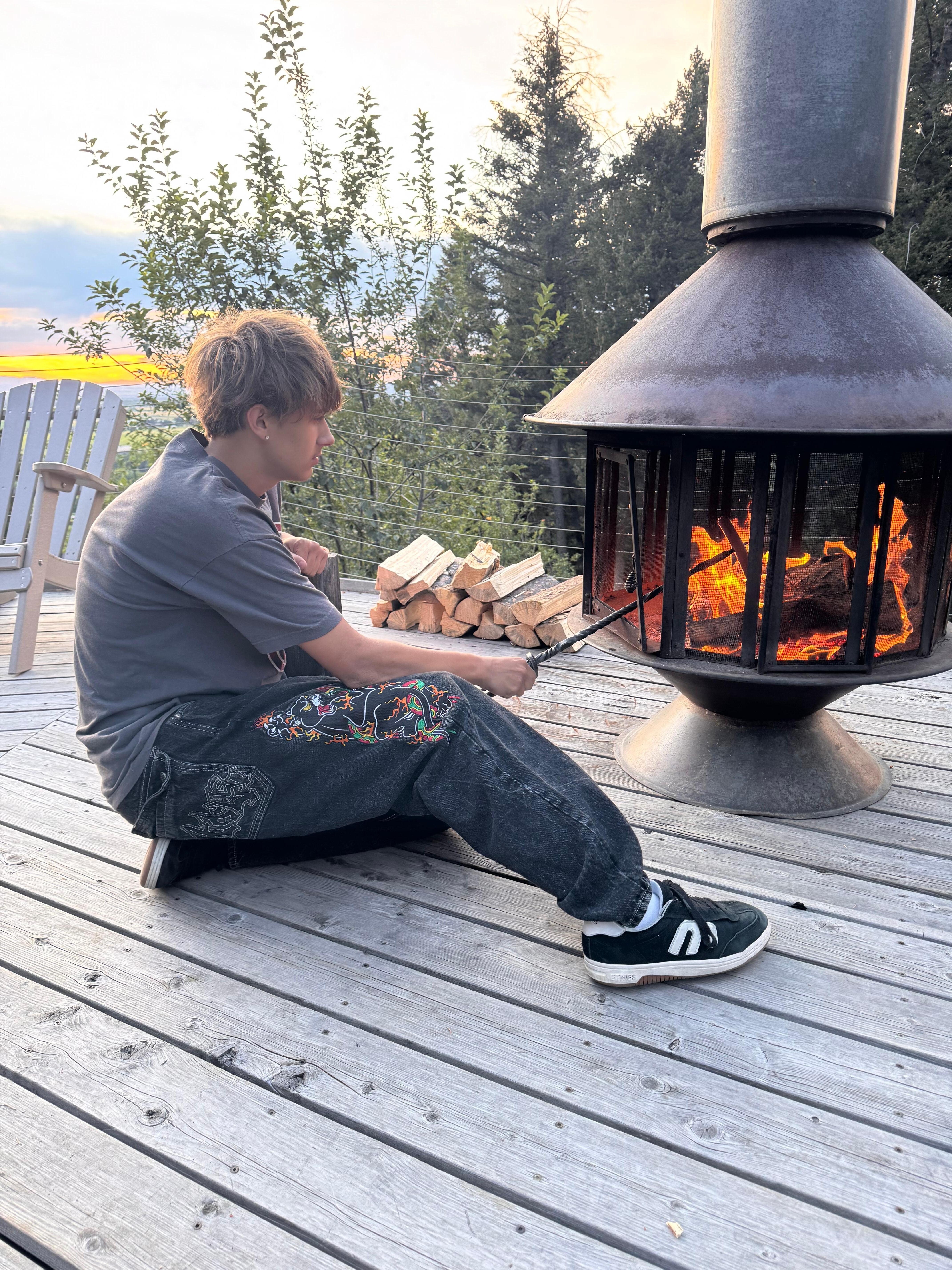 Cooking over the fire 
