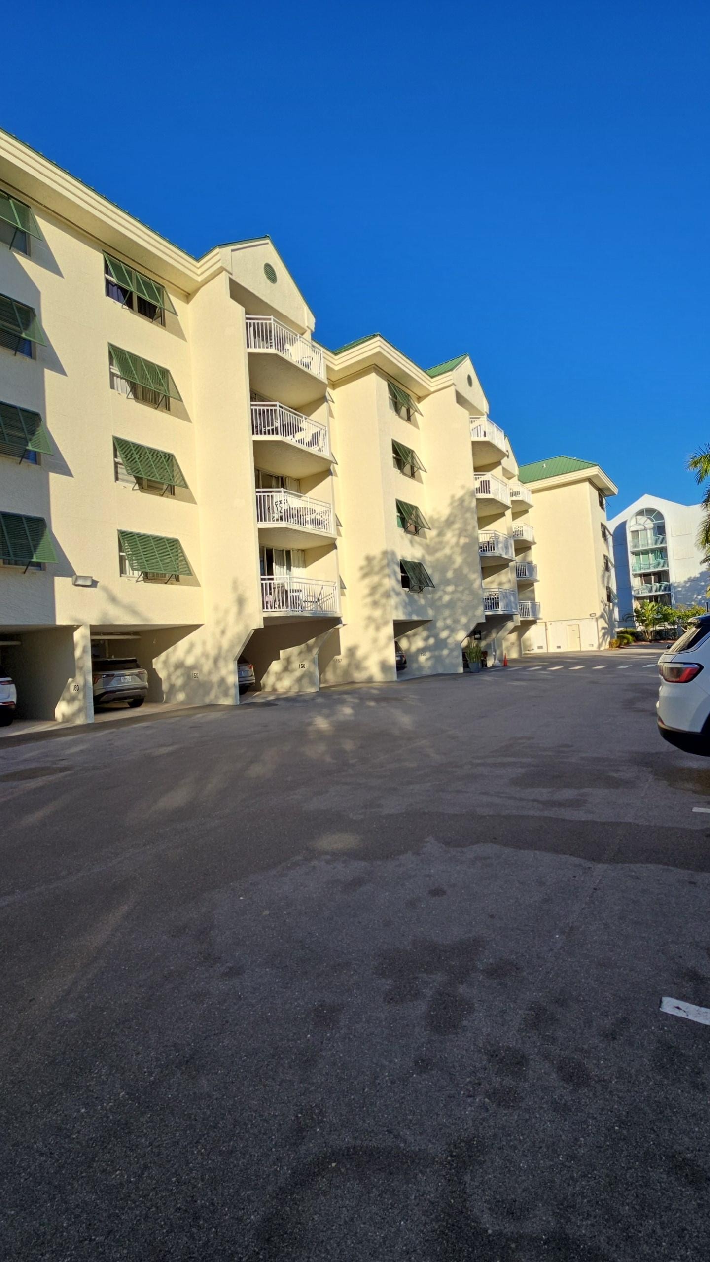 Parking lot view of the building