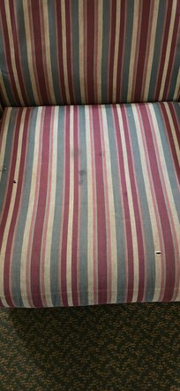 The ripped and stained chair in my room.