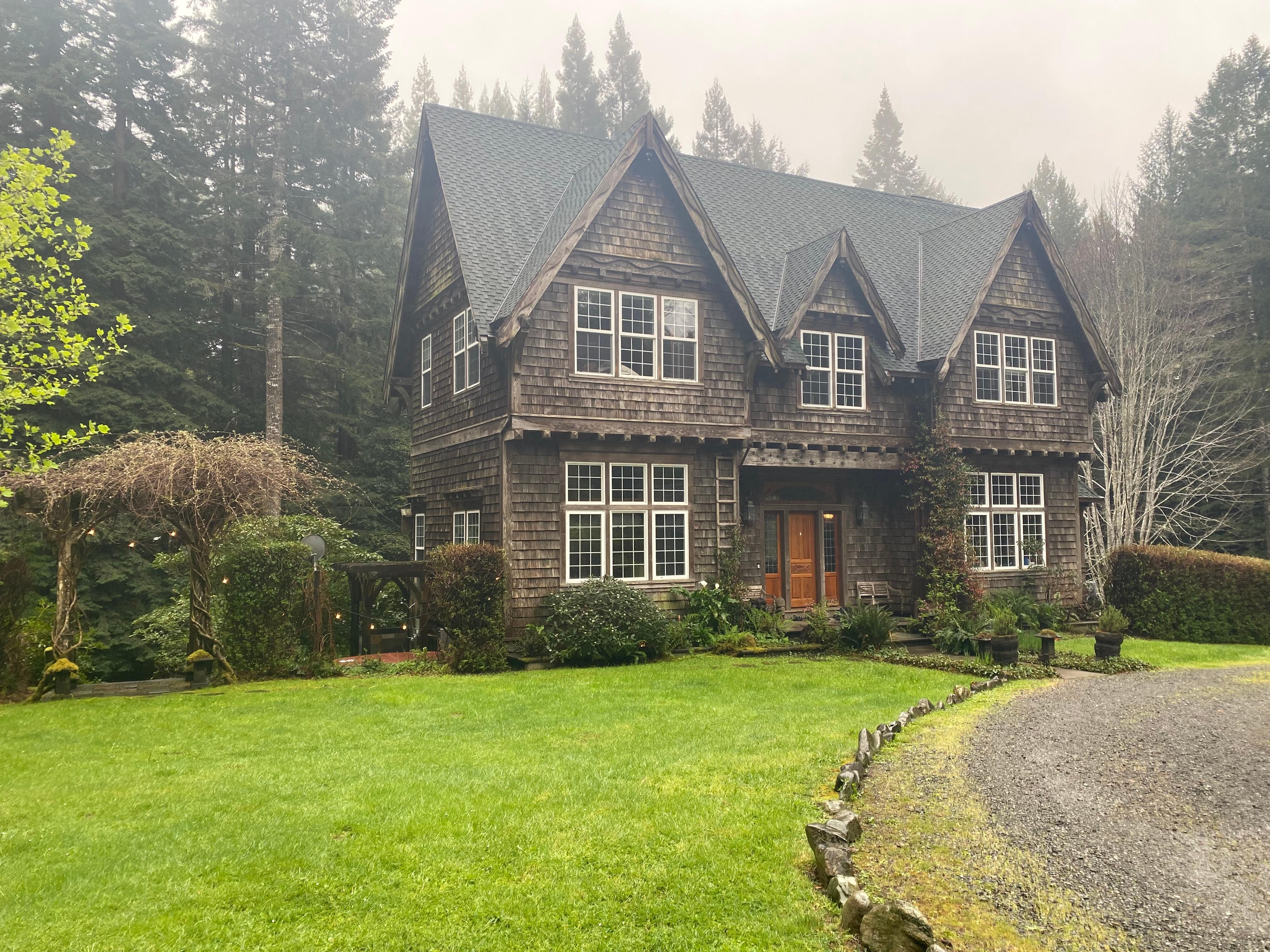 A misty day when we arrived, and a very welcome view