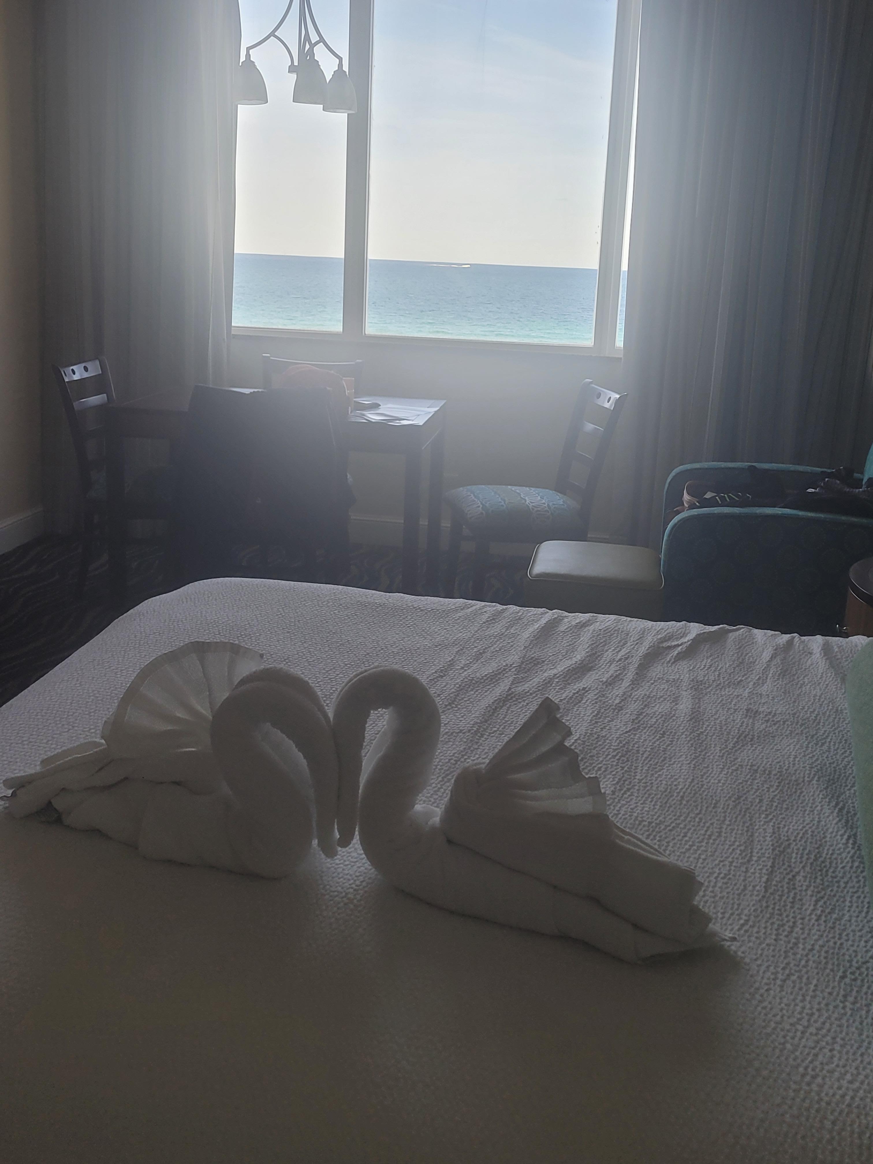 Towel animal on bed upon arrival