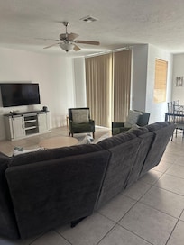 Very comfortable and cozy living room.