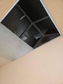 Skylight over desk and bathroom.