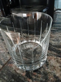 Broken glass in cabinet