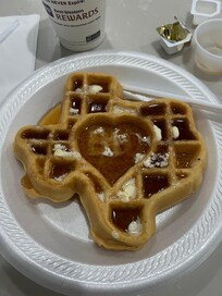 Waffles and the coffee are good