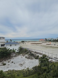 View to beach from balcony off bedroom on 3rd floor