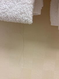 Hair left on towels
