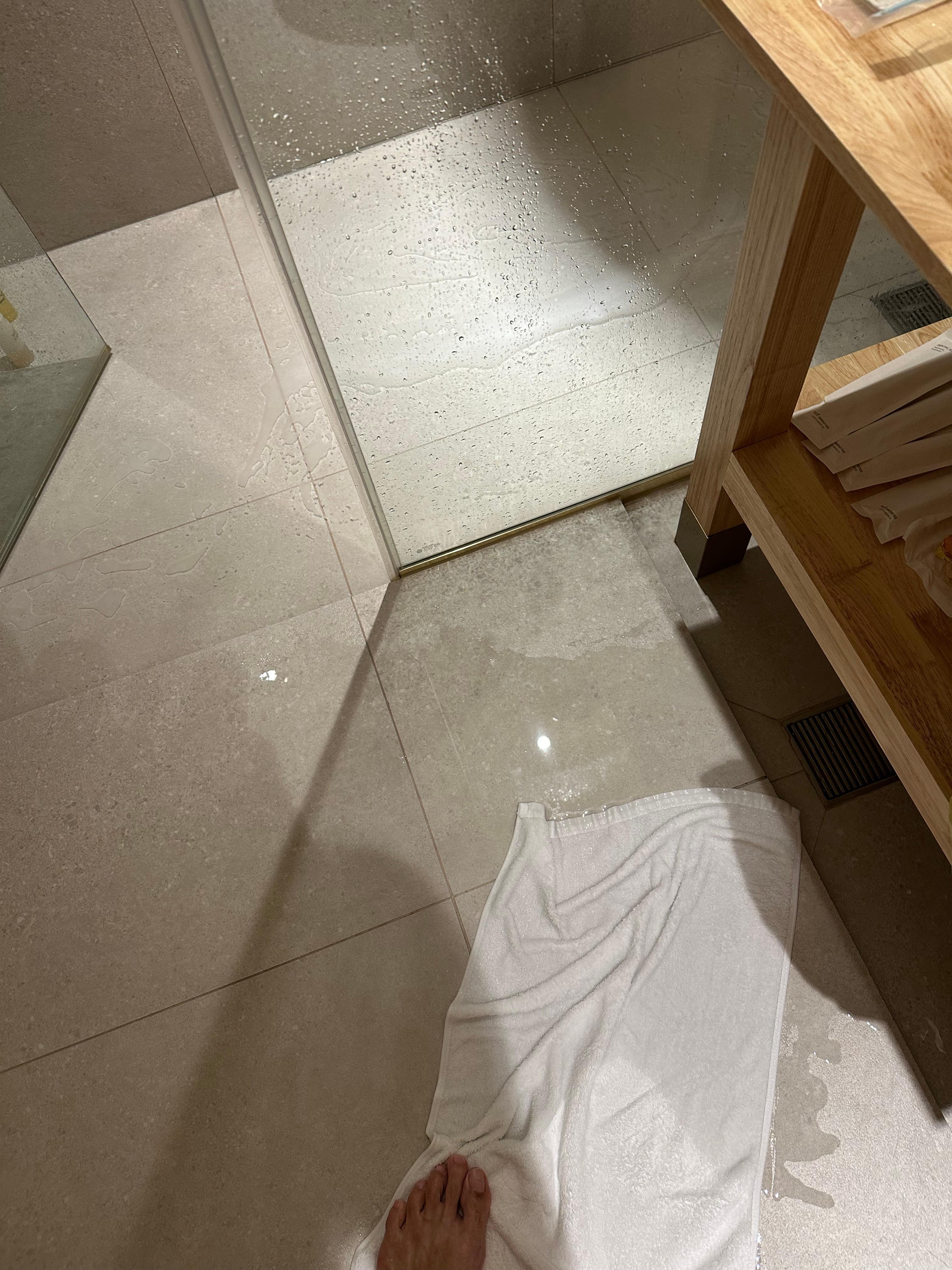 Sewage smelling bathroom. The drain clogged one day, causing overflow