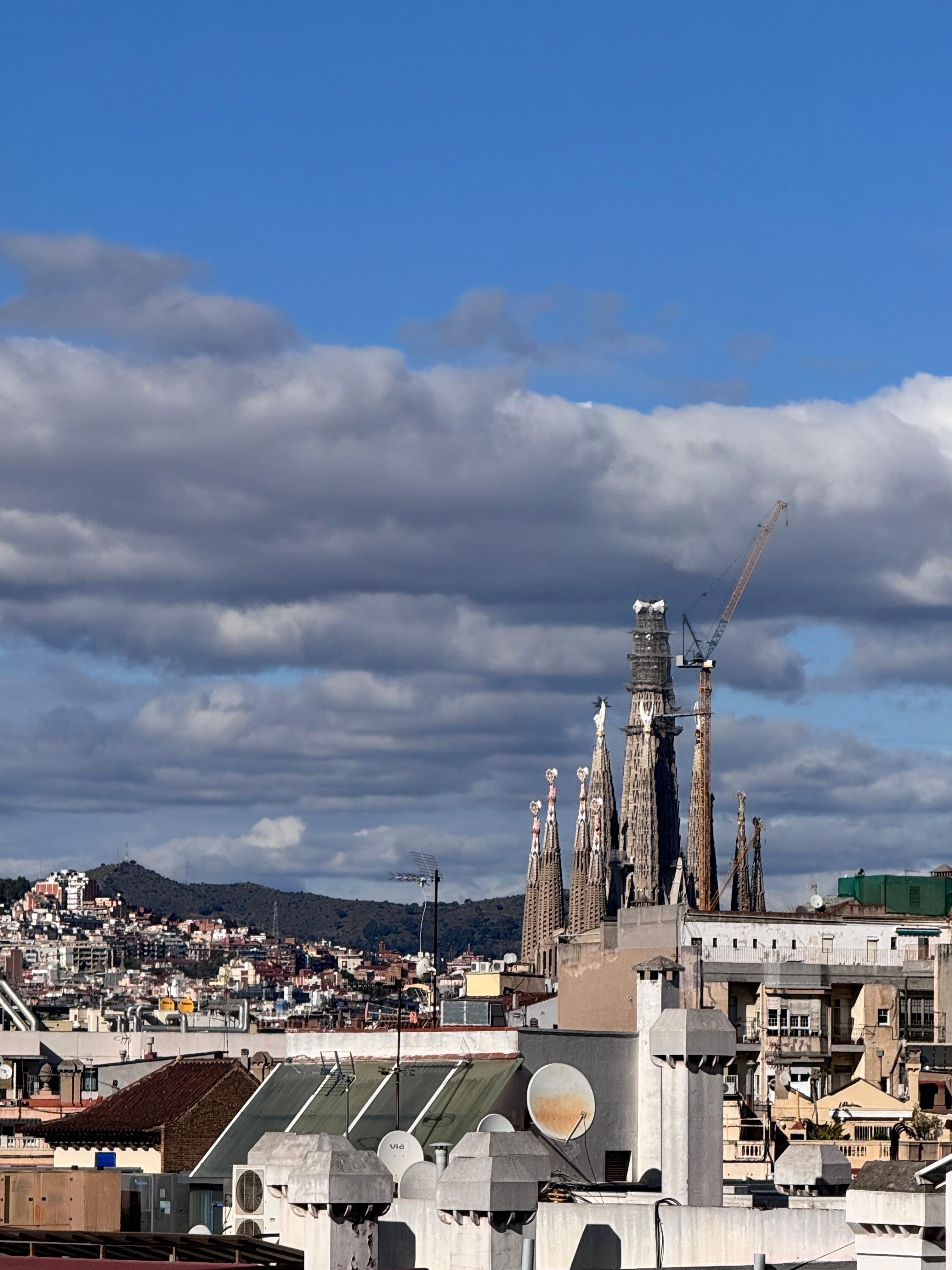 View of Sagrada Família from the roof terrace 