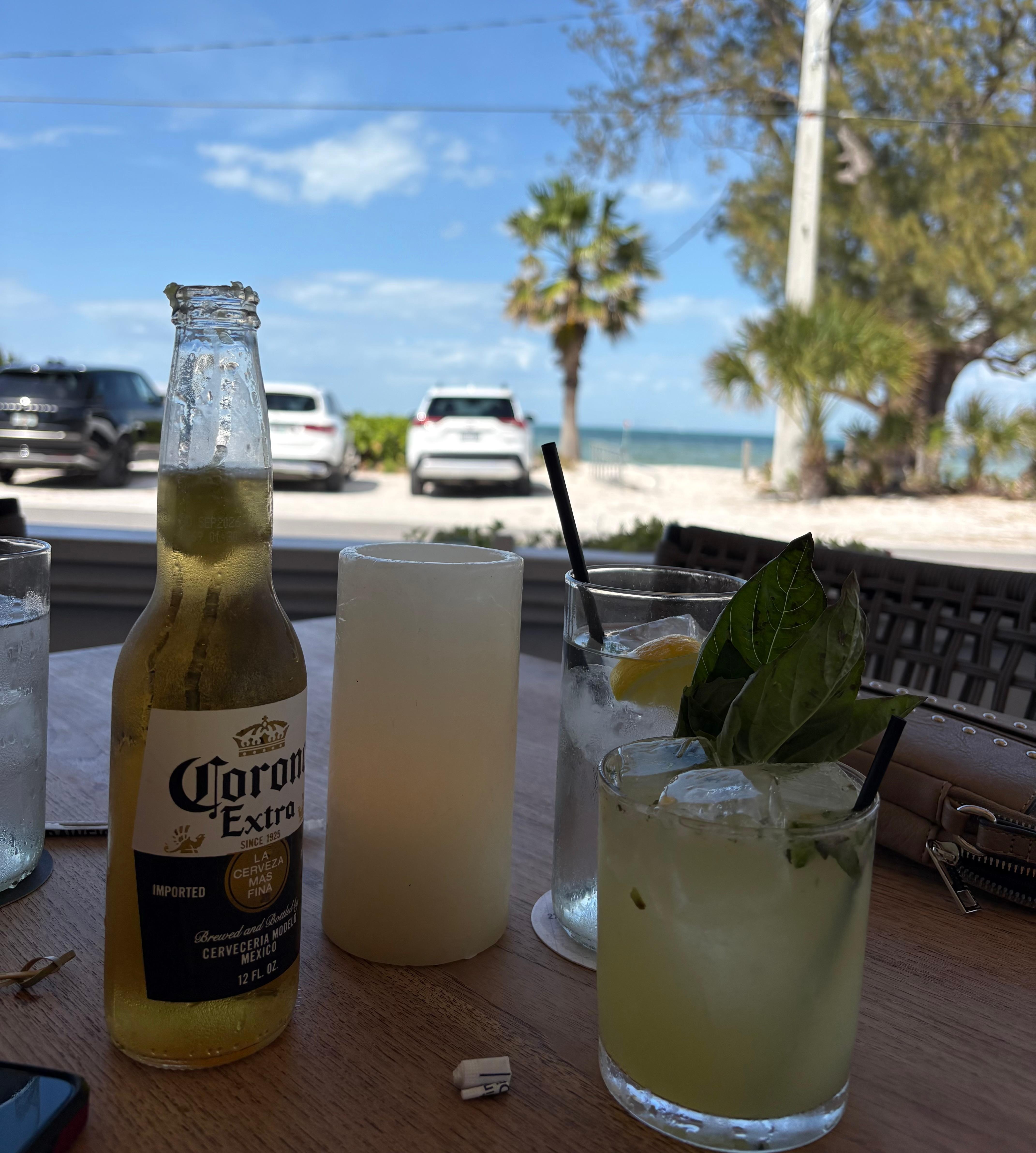 Drinks at the Waterfront overlooking bayfront park 