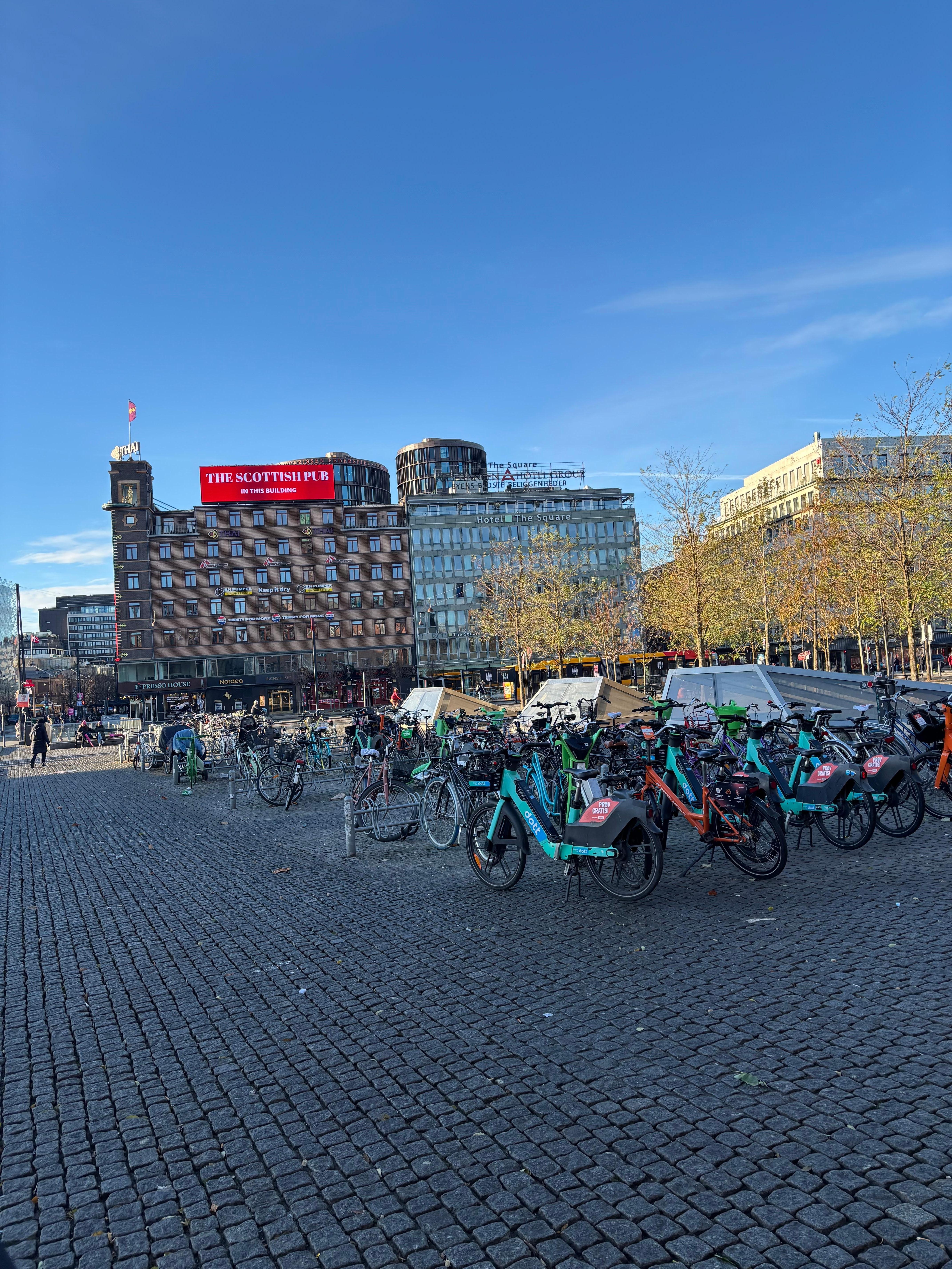 View of hotel from across the Square