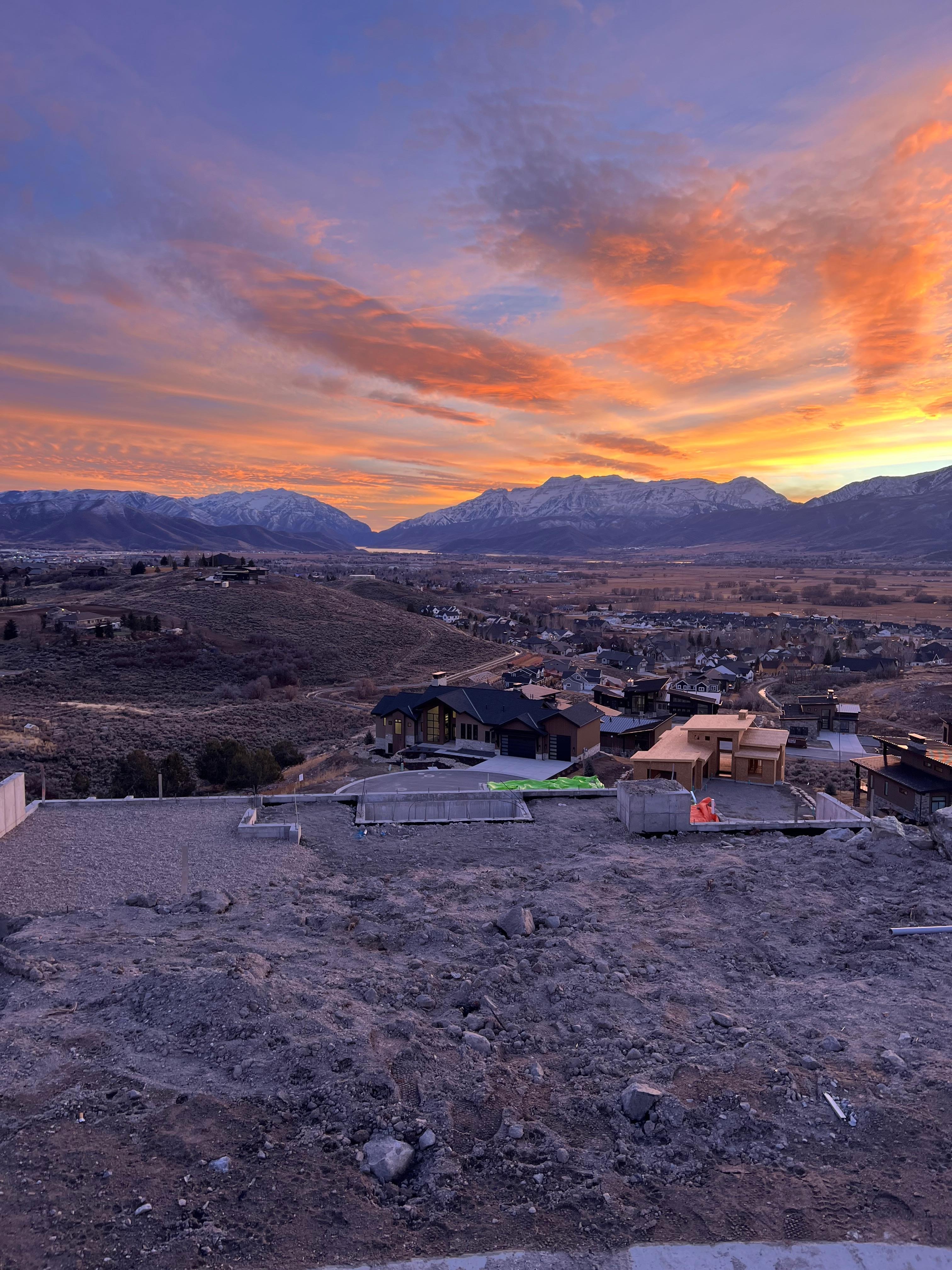 Gorgeous sunset views from the top of the road. 