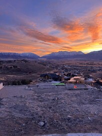 Gorgeous sunset views from the top of the road.