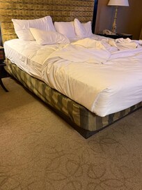 Mattress hanging off the boxspring