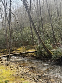 Sitting in the hot tub.