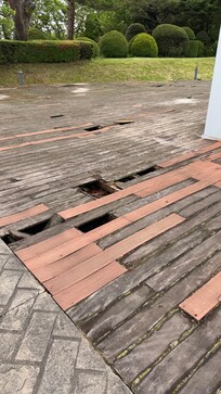 Rotting pool deck