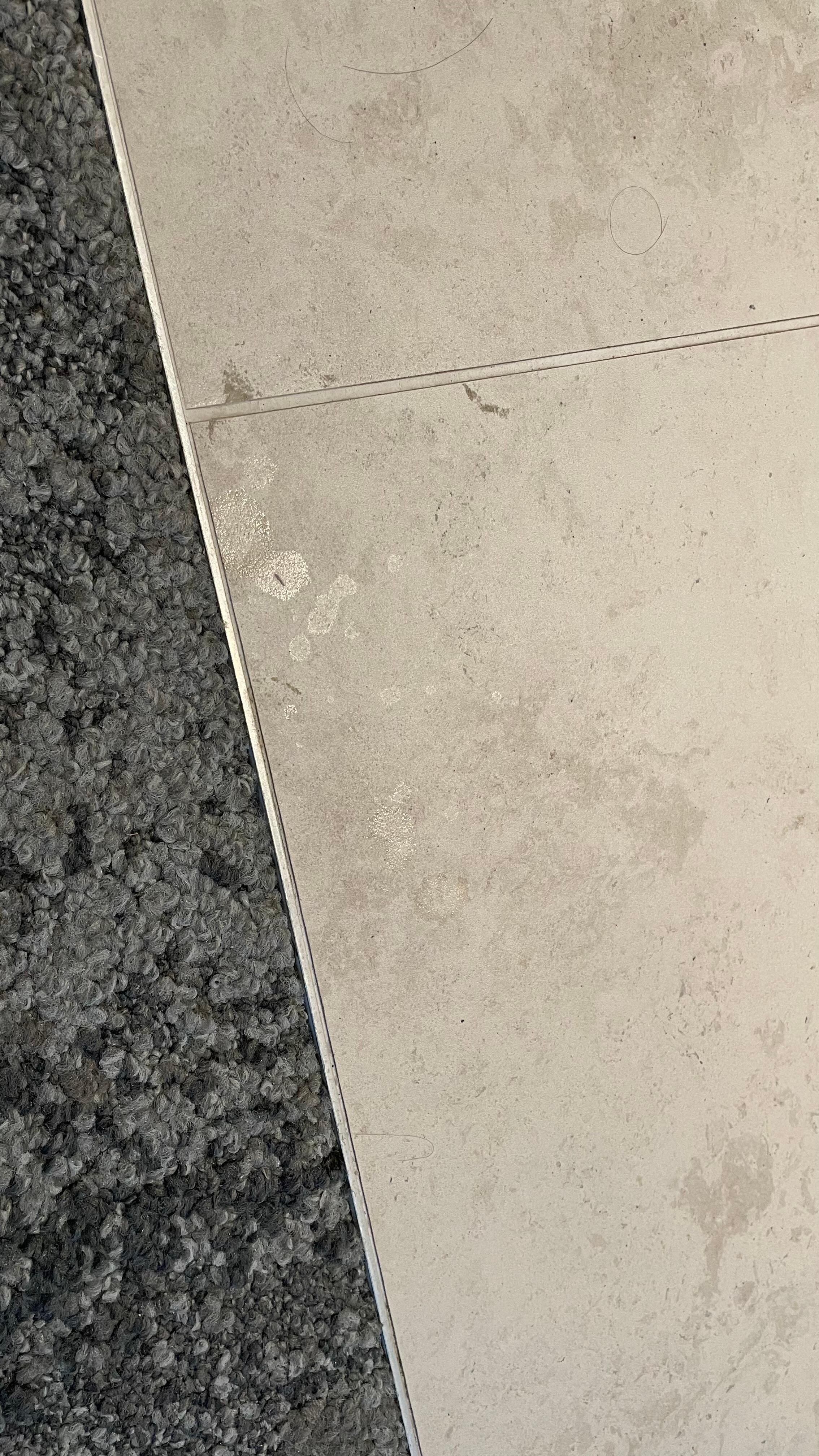 Floor had wine and sticky stains