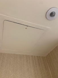 Ceiling section in bathroom