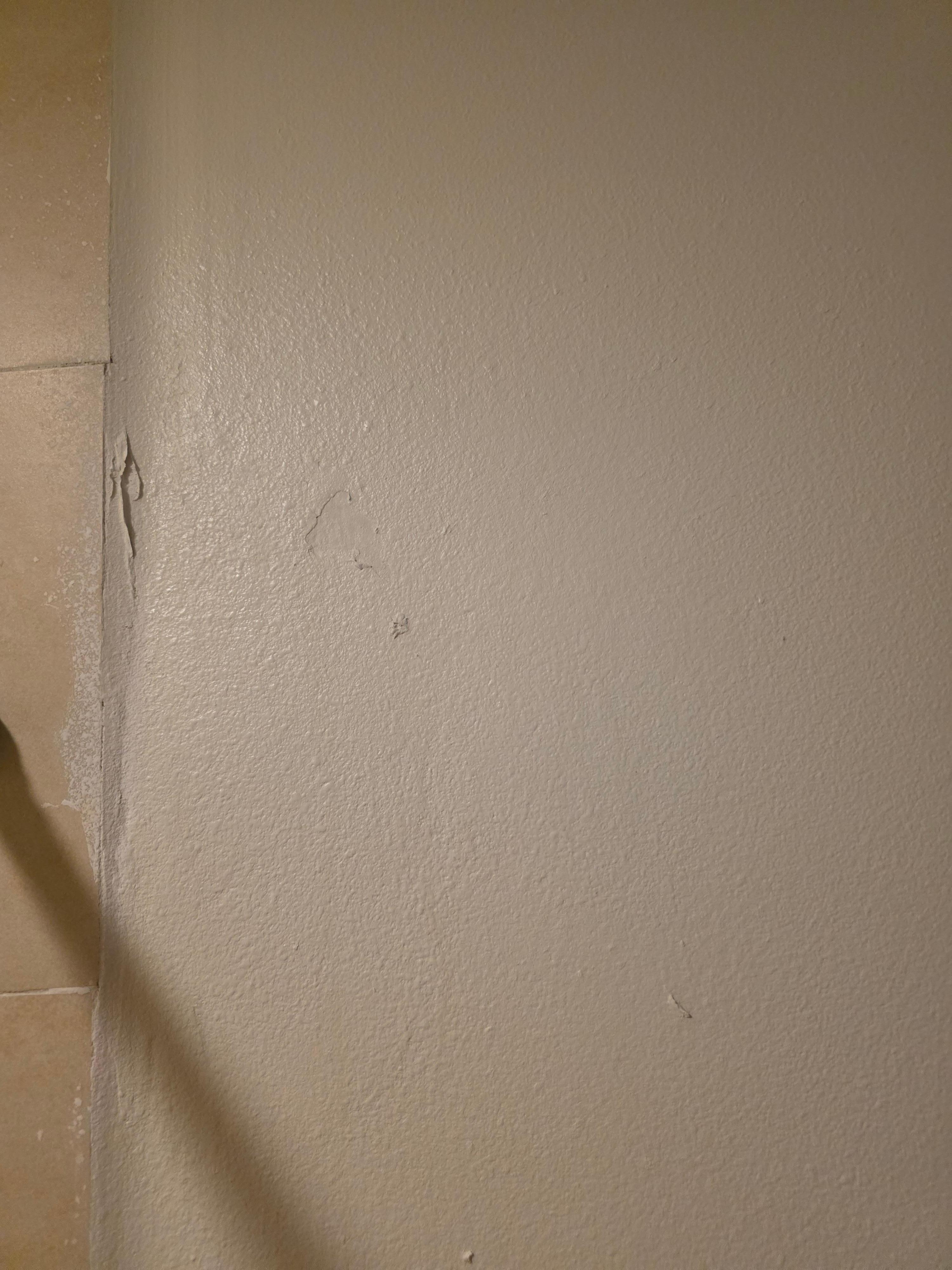 Chipped and bad paint jobs on every wall