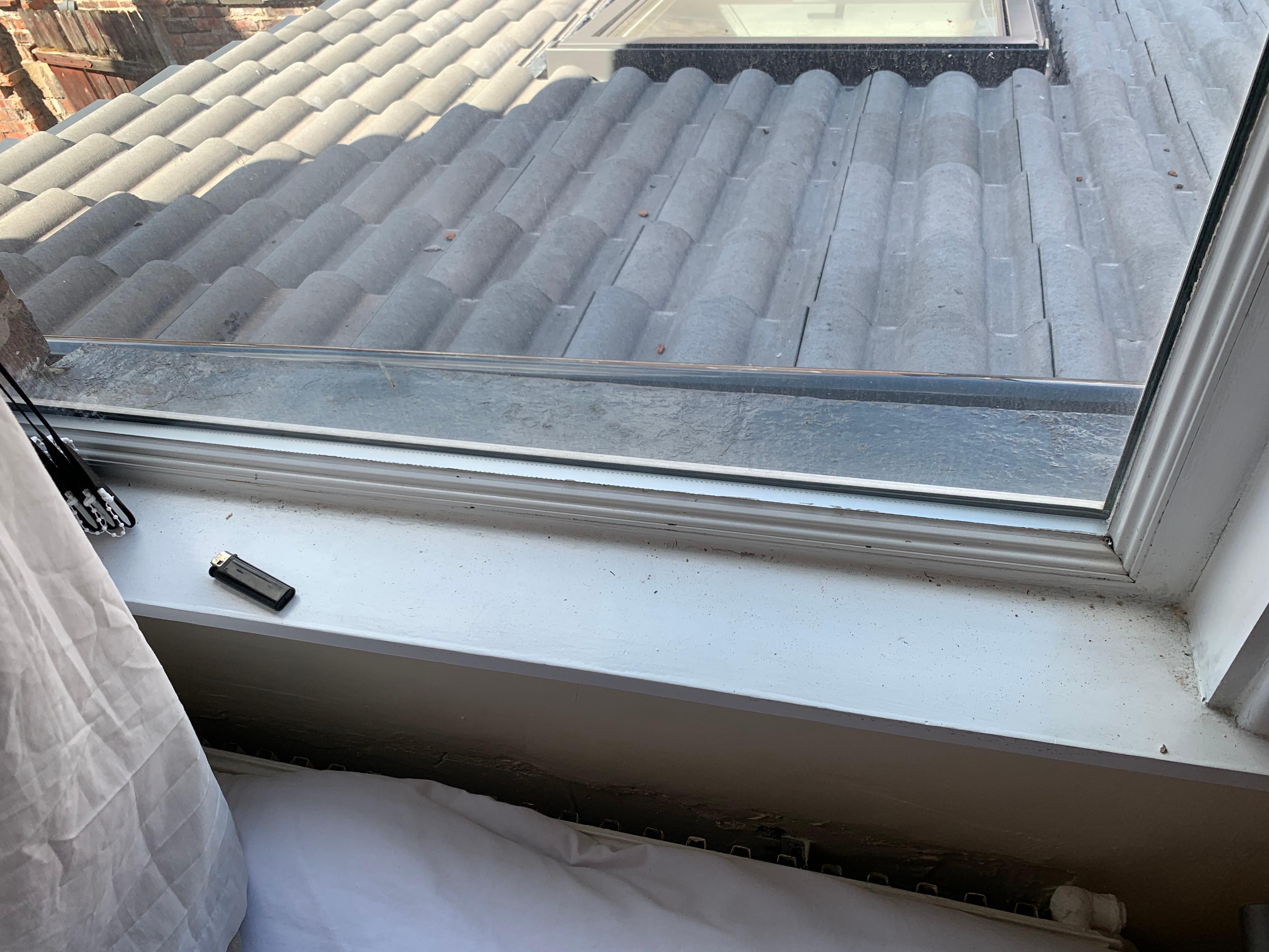 Someone left a lighter on the window - never checked and cleaned?